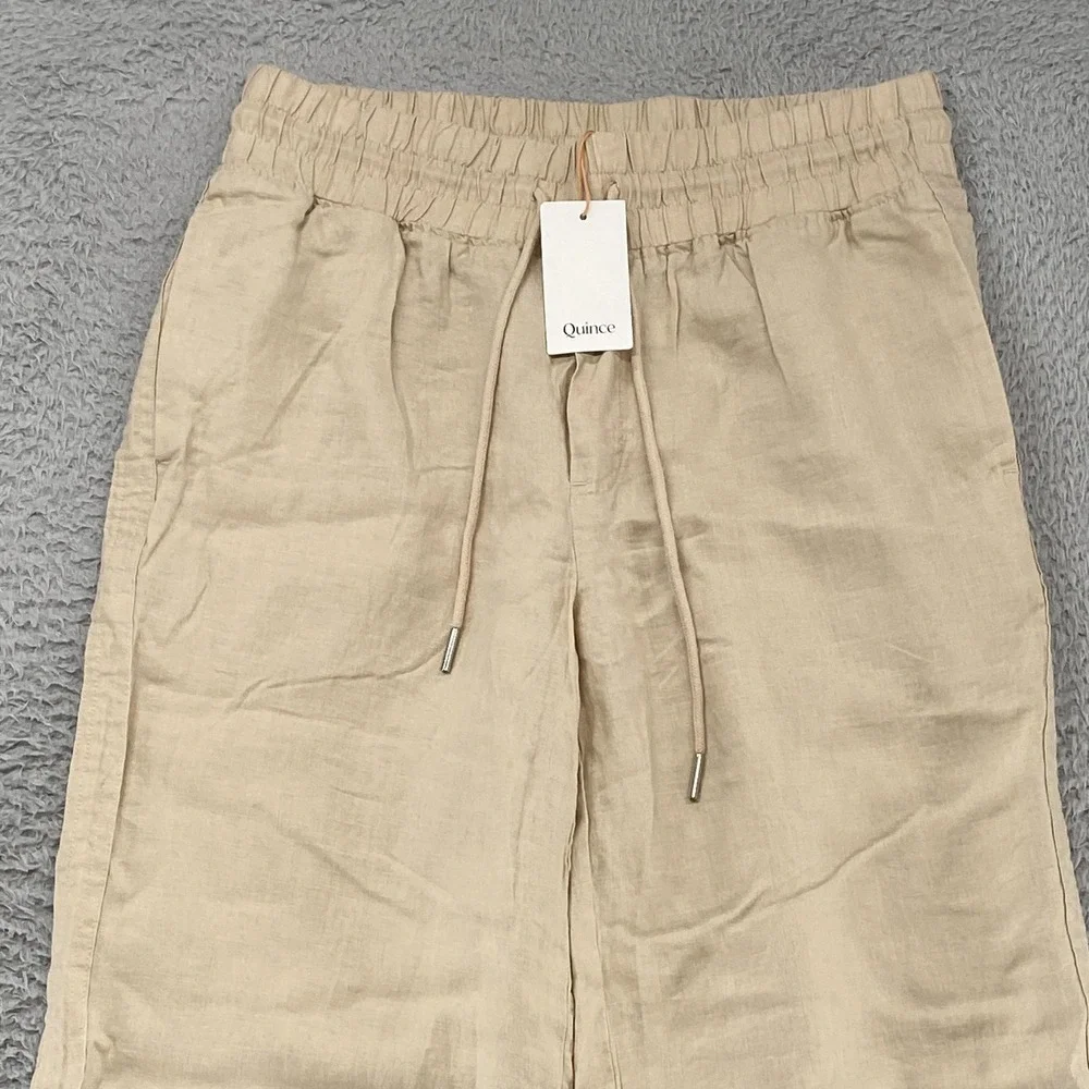 Quince Linen Wide Leg Pants Womens Large Beige Driftwood Beach Minimalist